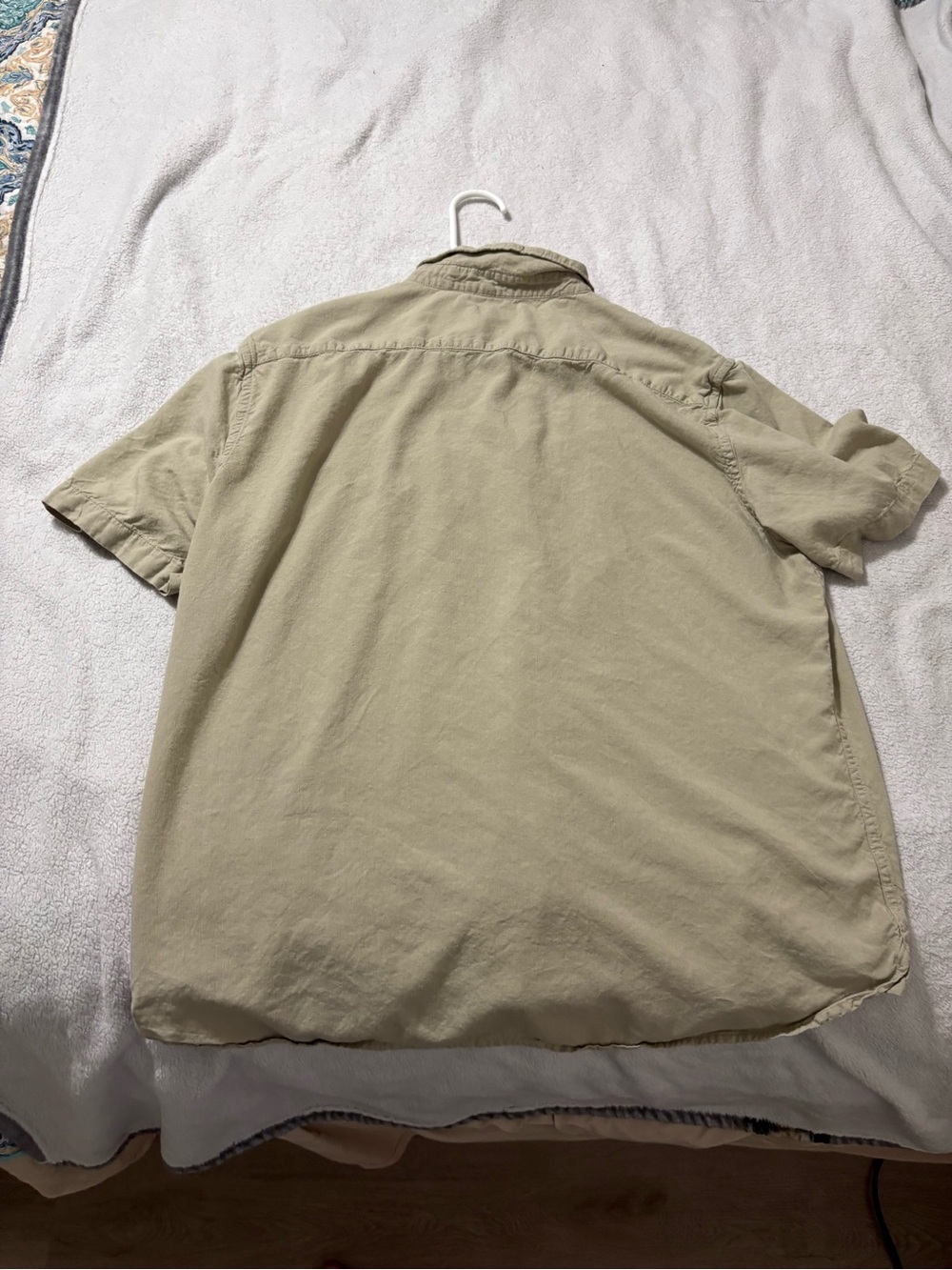 French Connection Men's Short Sleeve Button-Down Shirt in Khaki/Tan